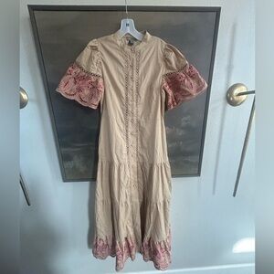 NWOT Southampton Embroidered Maxi Shirtdress by Love By Design
